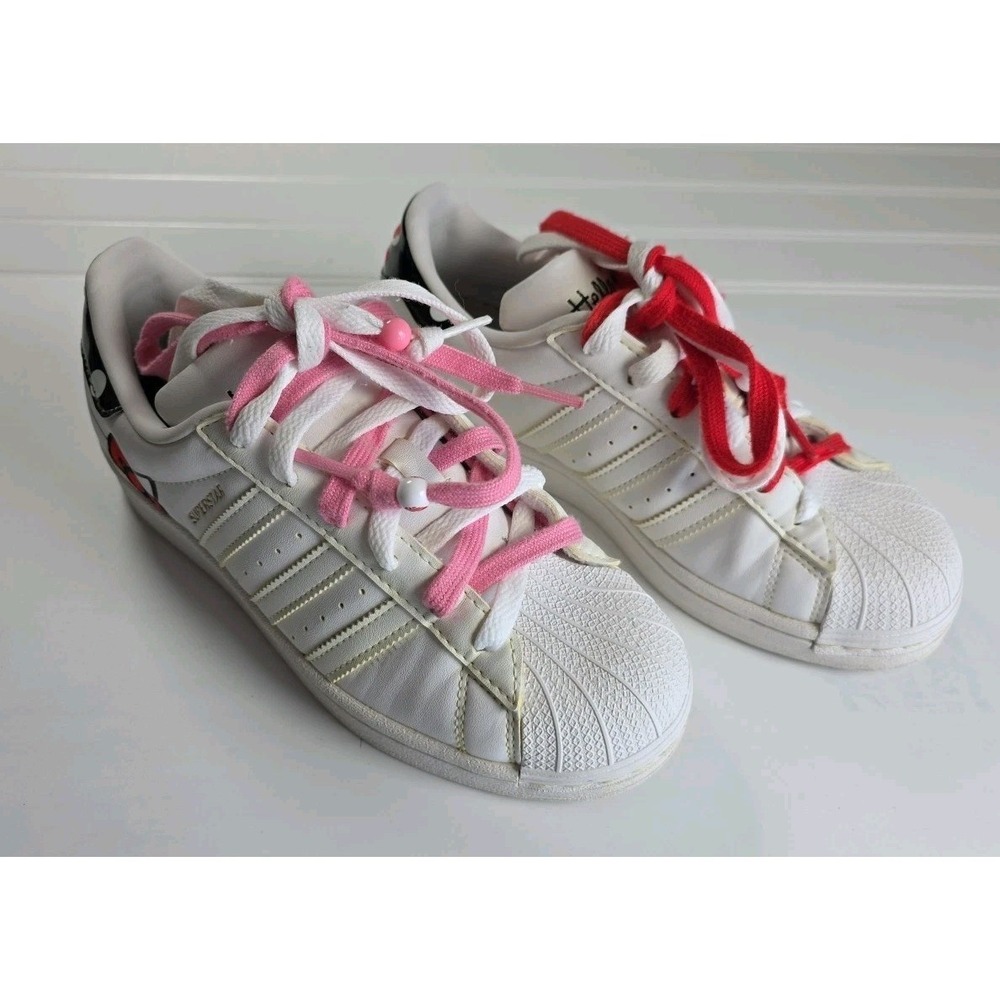 adidas Hello Kitty Superstar Size 5.5 White Mukticolor Shoelaces